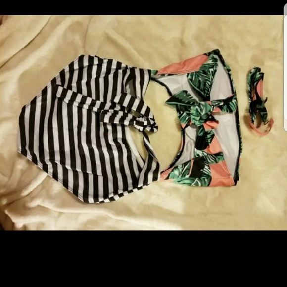 The NANCY Tropical High Waisted Monokini Swimsuit - Picture 5 of 5